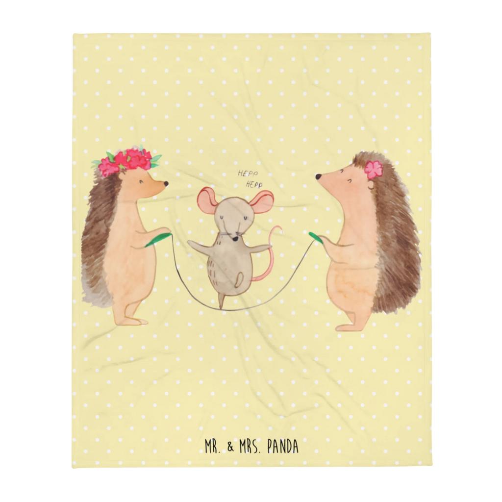 Kuscheldecke Igel Seilhüpfen Sofadecke, Decke, Wolldecke, Wohndecke, Tagesdecke, Tiermotive, Gute Laune, lustige Sprüche, Tiere, Kindergarten, Maus, Igel, Kinder, Seilspringen, Seilhüpfen