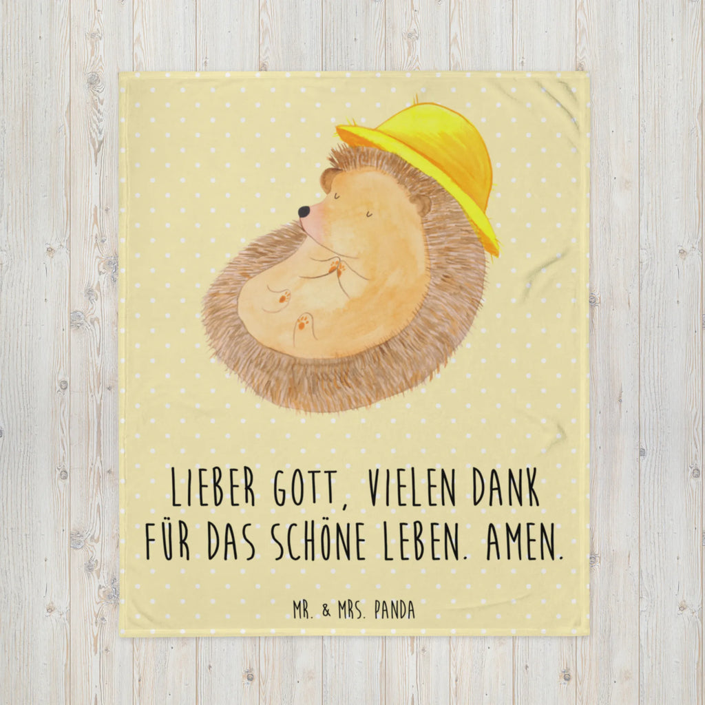 Blanket Hedgehog Pray throw blanket, snuggle blanket, sofa throw, fleece blanket, plush blanket, cozy blanket, warm blanket, Sherpa blanket, small animals, cute, funny, cute animal motives, hand drawn, small world, funny sayings, good mood, happy, gifts, gift ideas, special gifts, animal lover, card, hedgehog, God, Amen, sun hat, life, hedgehog with hat, pray, enjoy, be grateful, gratitude