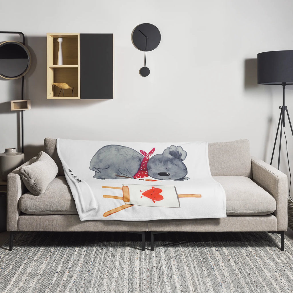 Kuscheldecke Koala Künstler Wolldecke, Sofadecke, Decke, Wohndecke, Tagesdecke, Koala, Koalabär, Künstler, Liebe, zeichnen, Gefühle, Liebensbeweis, Liebesgeschenk