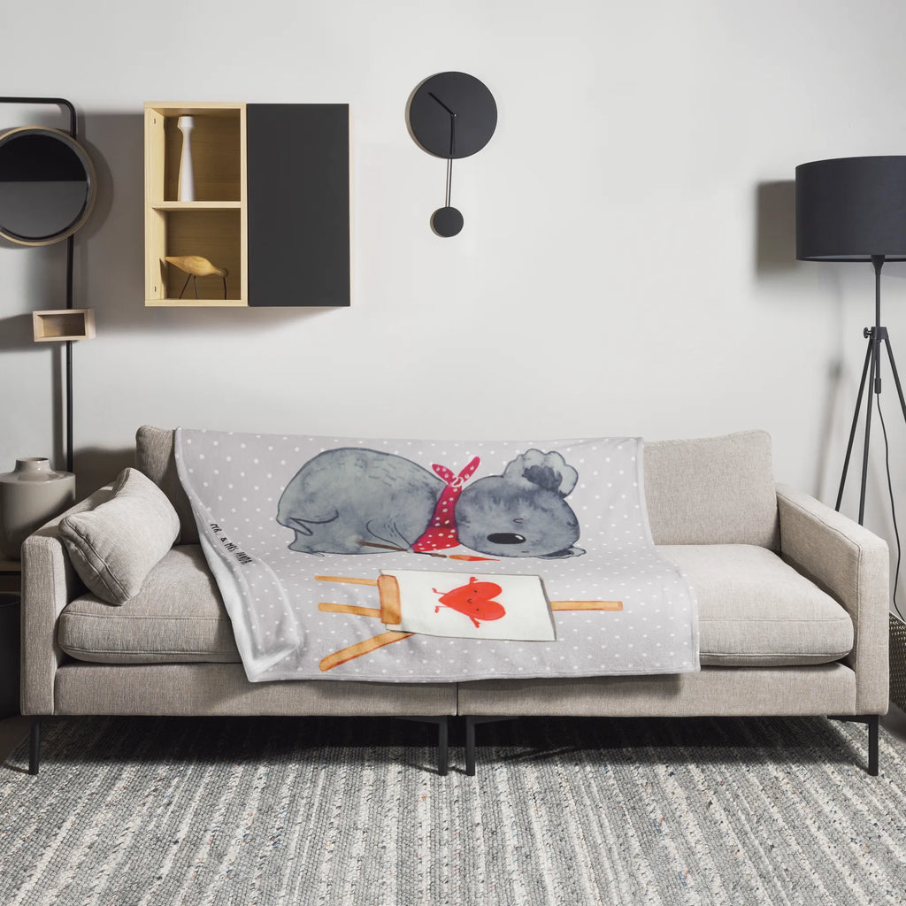 Kuscheldecke Koala Künstler Wolldecke, Sofadecke, Decke, Wohndecke, Tagesdecke, Koala, Koalabär, Künstler, Liebe, zeichnen, Gefühle, Liebensbeweis, Liebesgeschenk