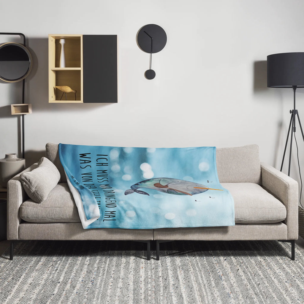 Kuscheldecke Narwal Gitarre Wolldecke, Wohndecke, Sofadecke, Tagesdecke, Decke, Meerestiere, Meer, Urlaub, Wal, Gespräche, Frust, Tanzen, Problemlösung, Gitarre, Probleme, Narwal