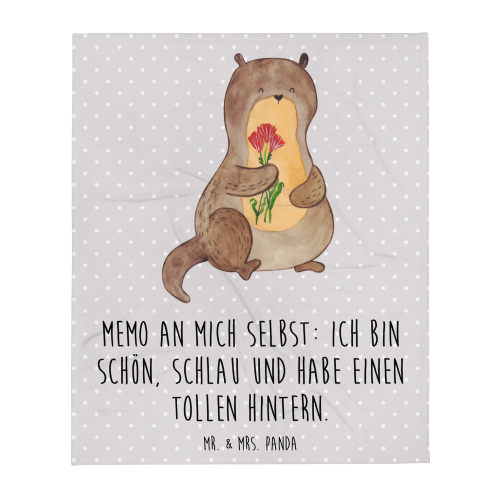 Kuscheldecke Otter Blumenstrauß Tagesdecke, Decke, Sofadecke, Wolldecke, Wohndecke, Otter, Fischotter, Seeotter, Otter Seeotter See Otter