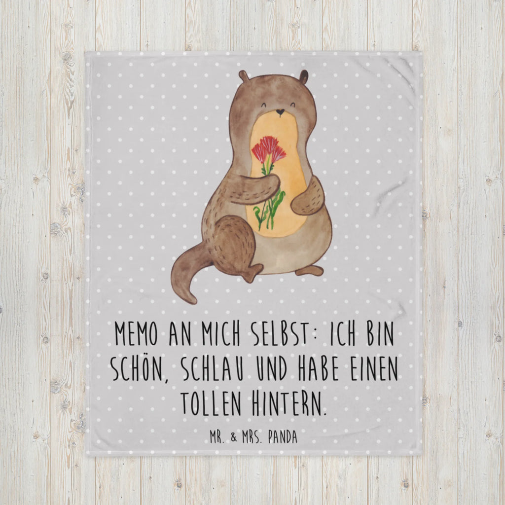 Kuscheldecke Otter Blumenstrauß Tagesdecke, Decke, Sofadecke, Wolldecke, Wohndecke, Otter, Fischotter, Seeotter, Otter Seeotter See Otter