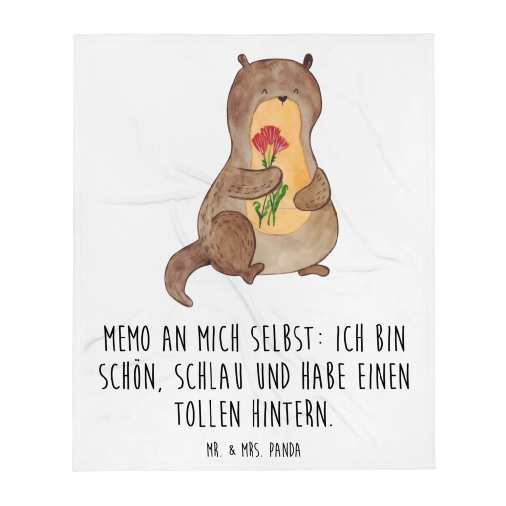 Kuscheldecke Otter Blumenstrauß Tagesdecke, Decke, Sofadecke, Wolldecke, Wohndecke, Otter, Fischotter, Seeotter, Otter Seeotter See Otter