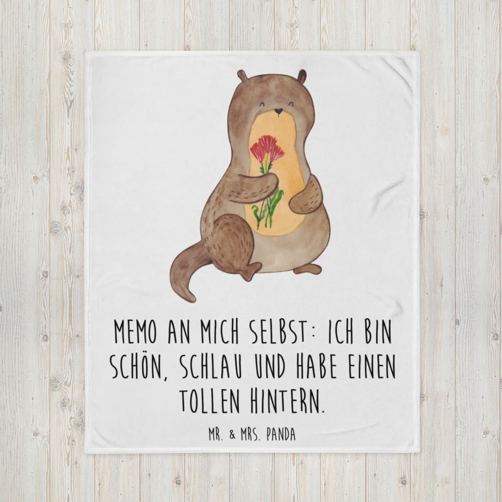 Kuscheldecke Otter Blumenstrauß Tagesdecke, Decke, Sofadecke, Wolldecke, Wohndecke, Otter, Fischotter, Seeotter, Otter Seeotter See Otter