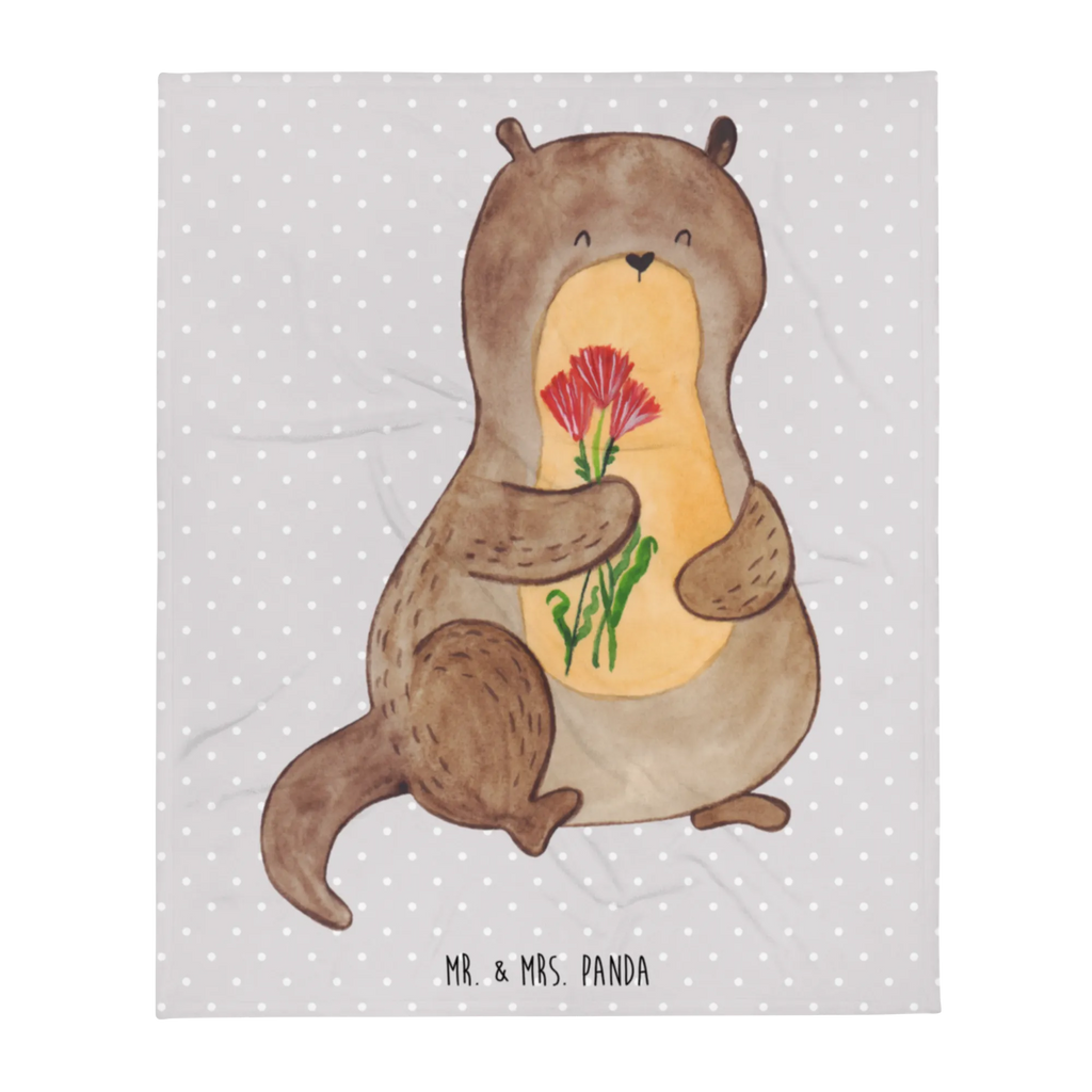 Kuscheldecke Otter Blumenstrauß Tagesdecke, Decke, Sofadecke, Wolldecke, Wohndecke, Otter, Fischotter, Seeotter, Otter Seeotter See Otter