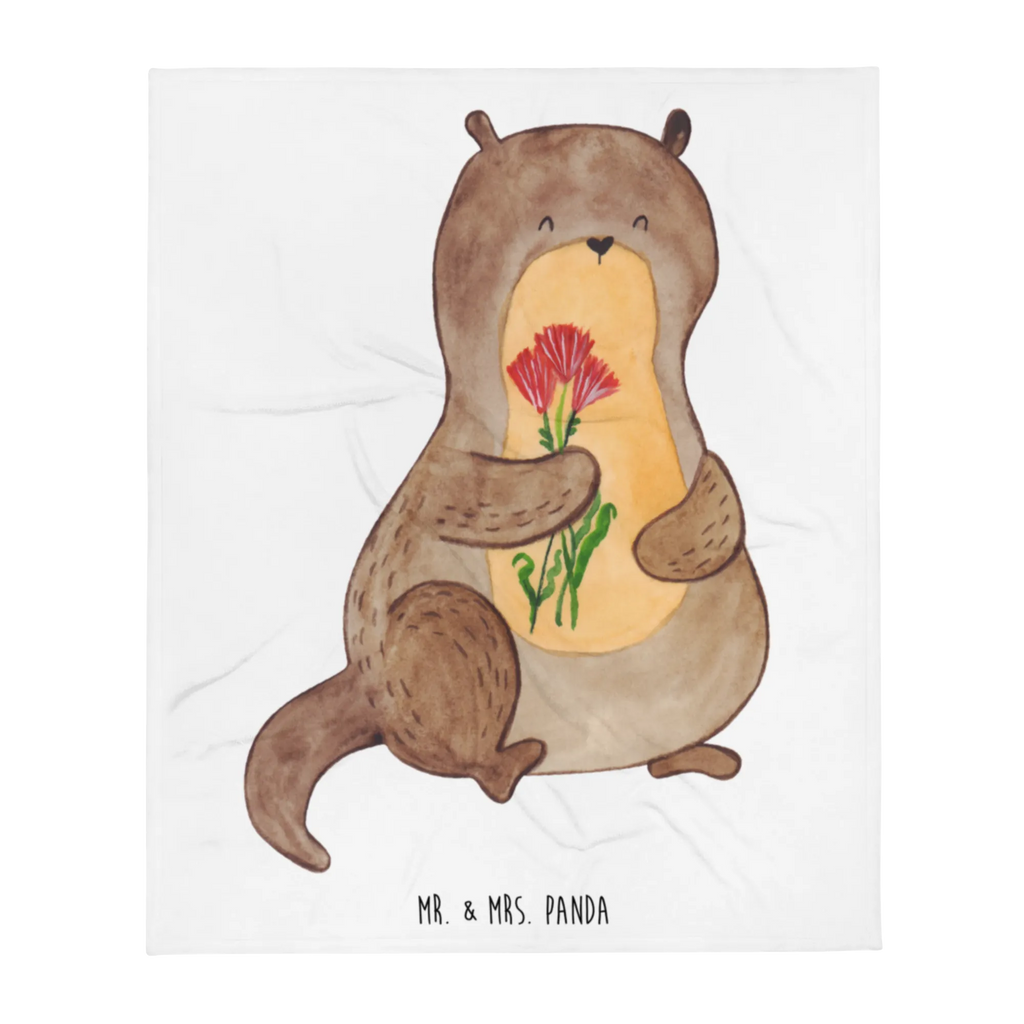 Kuscheldecke Otter Blumenstrauß Tagesdecke, Decke, Sofadecke, Wolldecke, Wohndecke, Otter, Fischotter, Seeotter, Otter Seeotter See Otter