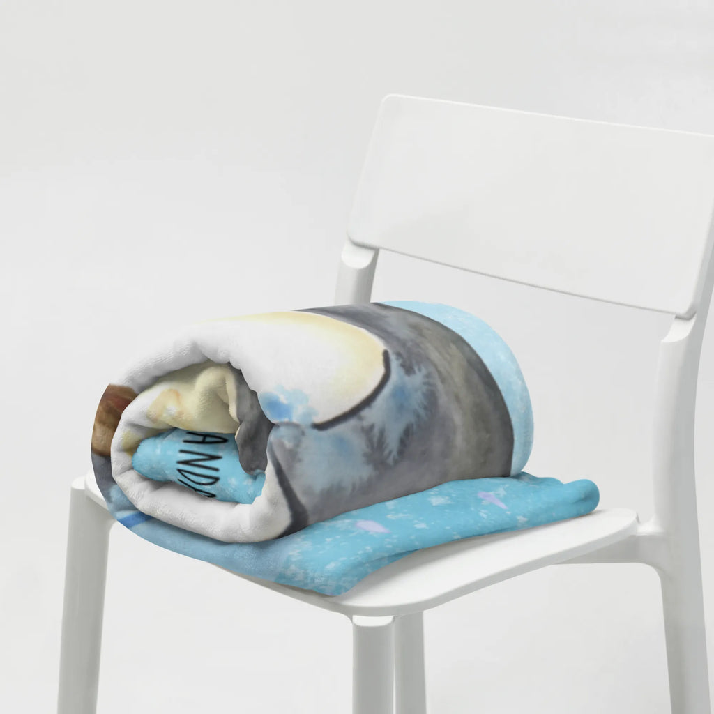 Koc Pingwin Prysznic Tagesdecke, Wolldecke, Wohndecke, Sofadecke, Decke, Pinguin, Motivation, Neustart, duschen, Lebensmotto, Neuanfang, Pinguine, glücklich sein, Dusche