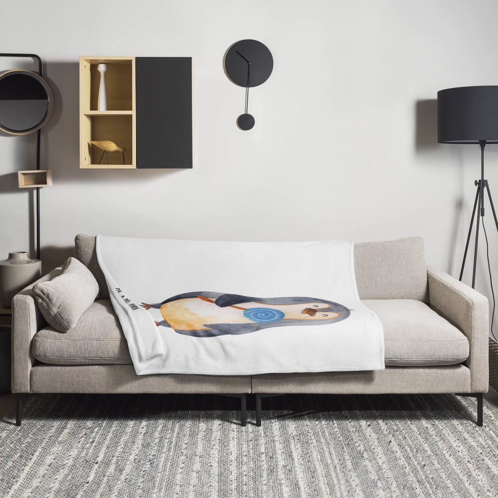 Kuscheldecke Pinguin Lolli Decke, Sofadecke, Tagesdecke, Wolldecke, Wohndecke, Pinguin, Pinguine, Rabauke, Spruch, Gauner, Süßigkeiten, Blödsinn, Ganove, Rebell, Lolli