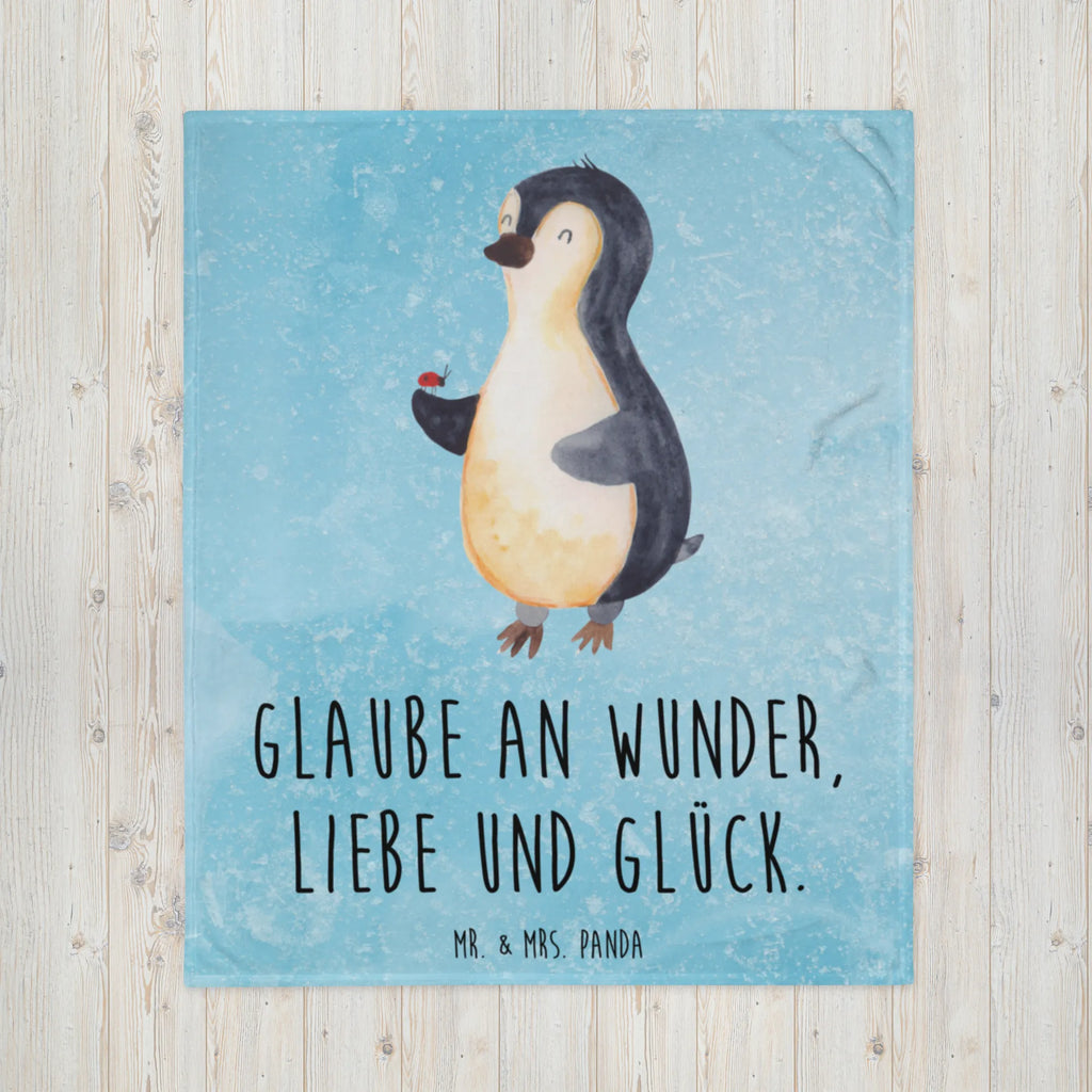 Koc Pingwin biedronka Wolldecke, Sofadecke, Decke, Wohndecke, Tagesdecke, Pinguin, Marienkäfer, Liebe, Lebensfreude, Glück, Freude, Pinguine, Wunder