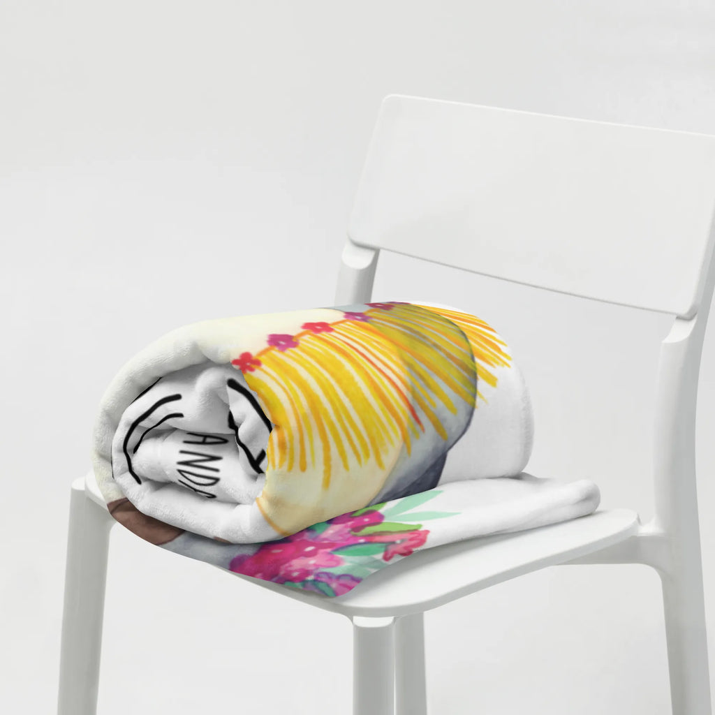 Koc Pingwin z Kokosem Decke, Tagesdecke, Wohndecke, Wolldecke, Sofadecke, Pinguin, Aloha, Urlaub, Hawaii, Kokosnuss, Pinguine