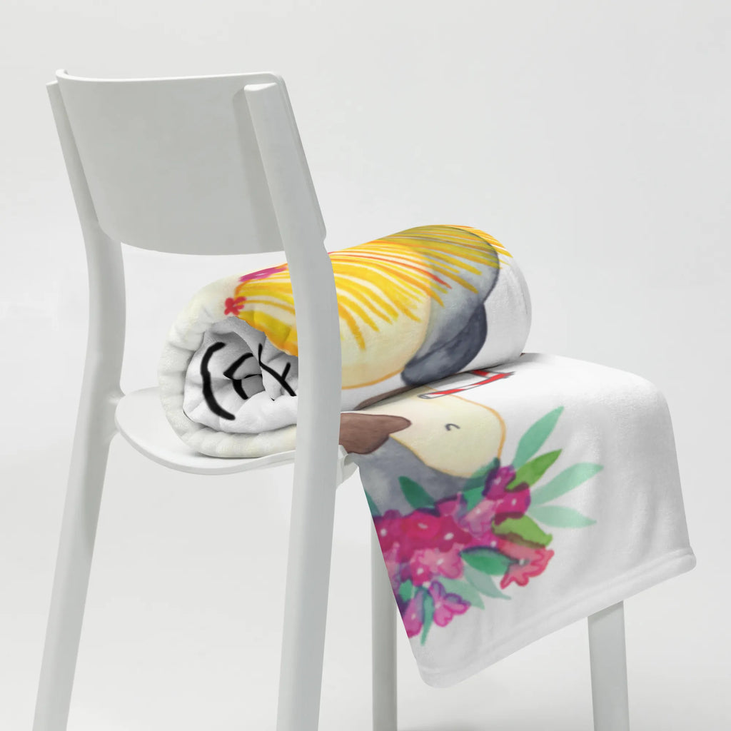 Koc Pingwin z Kokosem Decke, Tagesdecke, Wohndecke, Wolldecke, Sofadecke, Pinguin, Aloha, Urlaub, Hawaii, Kokosnuss, Pinguine