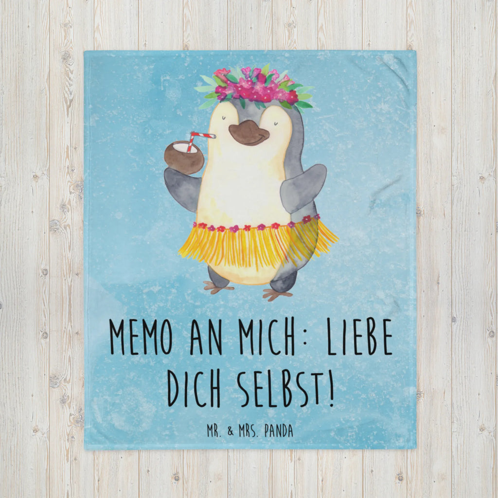 Koc Pingwin z Kokosem Decke, Tagesdecke, Wohndecke, Wolldecke, Sofadecke, Pinguin, Aloha, Urlaub, Hawaii, Kokosnuss, Pinguine