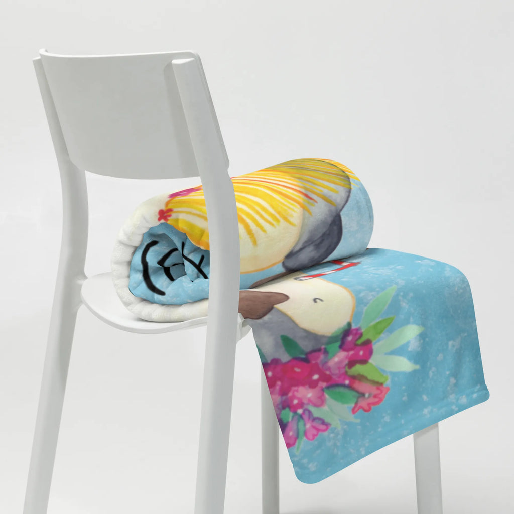 Koc Pingwin z Kokosem Decke, Tagesdecke, Wohndecke, Wolldecke, Sofadecke, Pinguin, Aloha, Urlaub, Hawaii, Kokosnuss, Pinguine