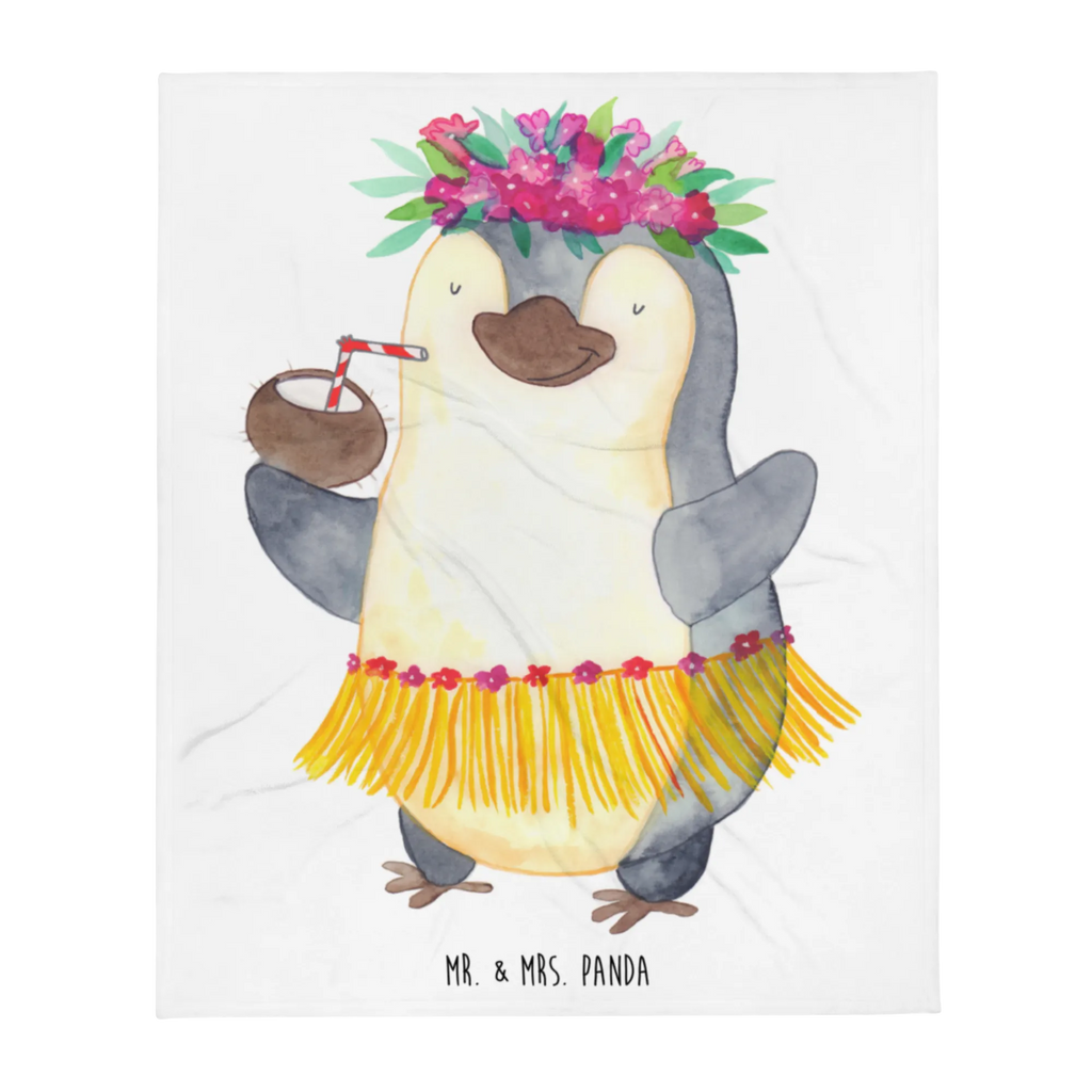 Koc Pingwin z Kokosem Decke, Tagesdecke, Wohndecke, Wolldecke, Sofadecke, Pinguin, Aloha, Urlaub, Hawaii, Kokosnuss, Pinguine