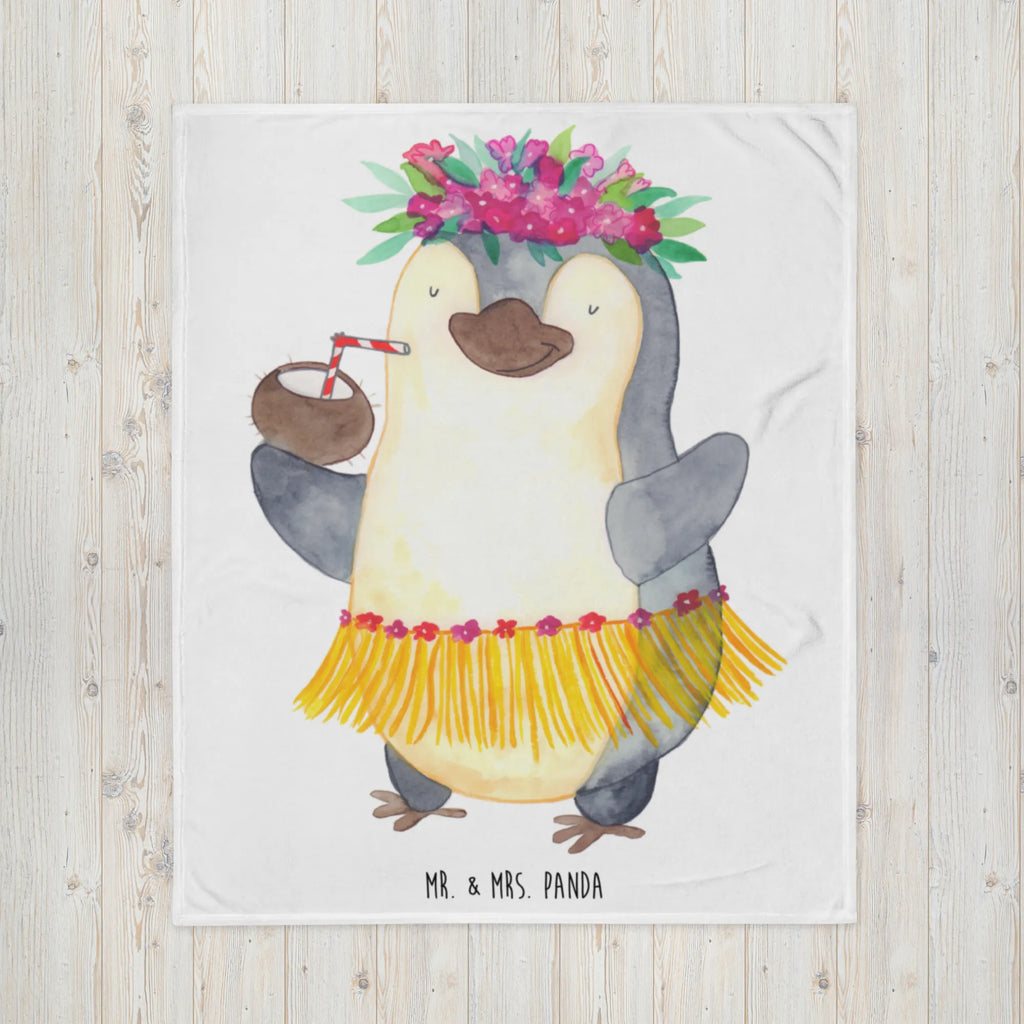 Koc Pingwin z Kokosem Decke, Tagesdecke, Wohndecke, Wolldecke, Sofadecke, Pinguin, Aloha, Urlaub, Hawaii, Kokosnuss, Pinguine