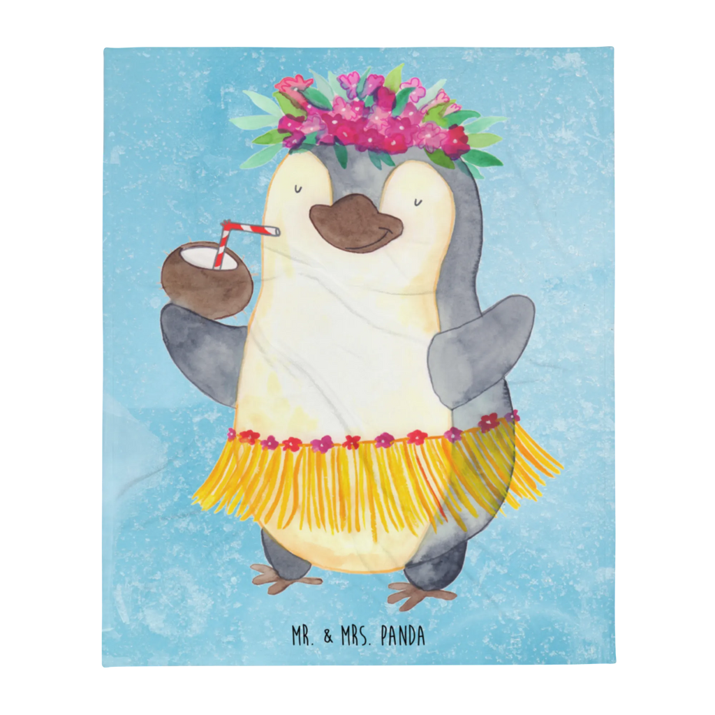 Koc Pingwin z Kokosem Decke, Tagesdecke, Wohndecke, Wolldecke, Sofadecke, Pinguin, Aloha, Urlaub, Hawaii, Kokosnuss, Pinguine