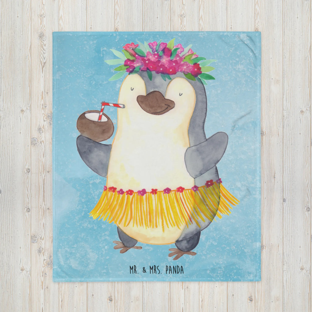 Koc Pingwin z Kokosem Decke, Tagesdecke, Wohndecke, Wolldecke, Sofadecke, Pinguin, Aloha, Urlaub, Hawaii, Kokosnuss, Pinguine