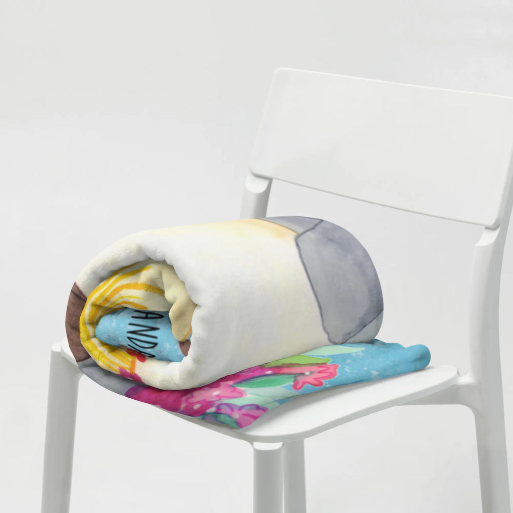 Koc Pingwin z Kokosem Decke, Tagesdecke, Wohndecke, Wolldecke, Sofadecke, Pinguin, Aloha, Urlaub, Hawaii, Kokosnuss, Pinguine