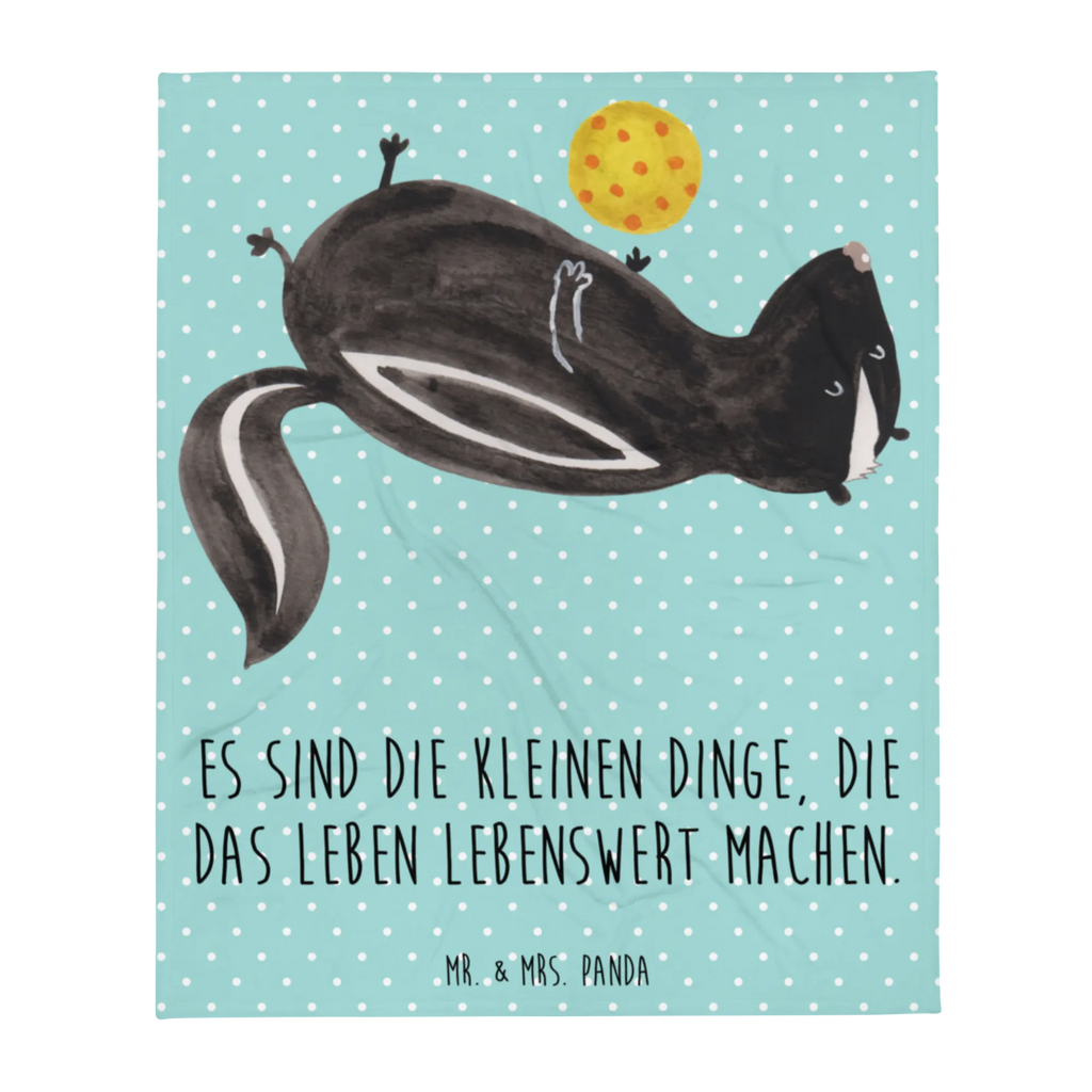 Kuscheldecke Stinktier Ball Tagesdecke, Wolldecke, Decke, Sofadecke, Wohndecke, Stinktier, Skunk, Weisheit, verspielt, Stinki, Stinker, Raubtier, Wildtier