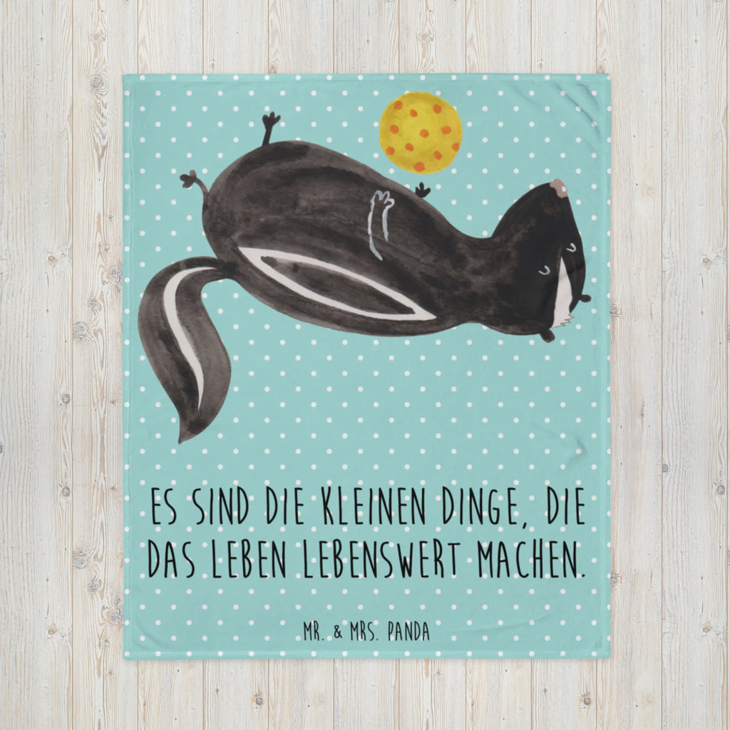 Kuscheldecke Stinktier Ball Tagesdecke, Wolldecke, Decke, Sofadecke, Wohndecke, Stinktier, Skunk, Weisheit, verspielt, Stinki, Stinker, Raubtier, Wildtier