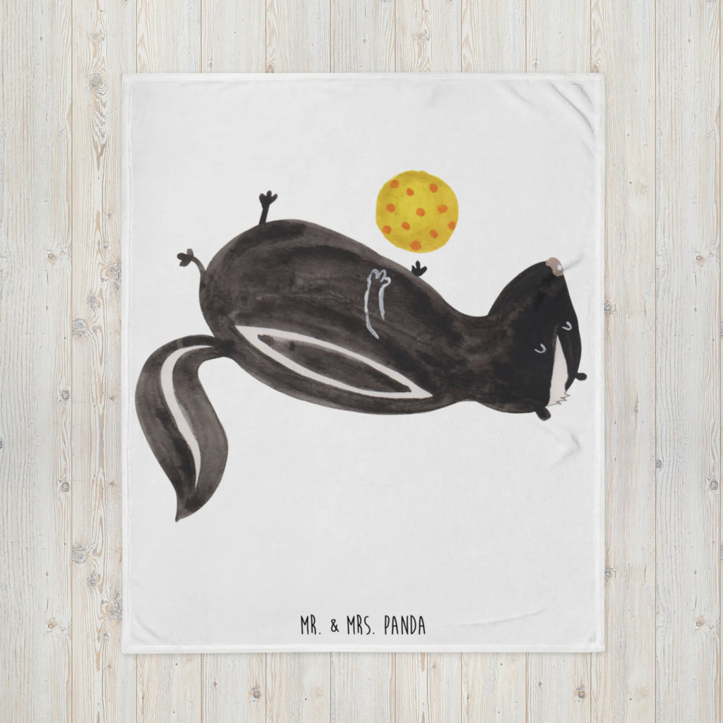 Kuscheldecke Stinktier Ball Tagesdecke, Wolldecke, Decke, Sofadecke, Wohndecke, Stinktier, Skunk, Weisheit, verspielt, Stinki, Stinker, Raubtier, Wildtier