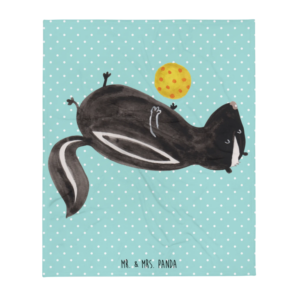 Kuscheldecke Stinktier Ball Tagesdecke, Wolldecke, Decke, Sofadecke, Wohndecke, Stinktier, Skunk, Weisheit, verspielt, Stinki, Stinker, Raubtier, Wildtier