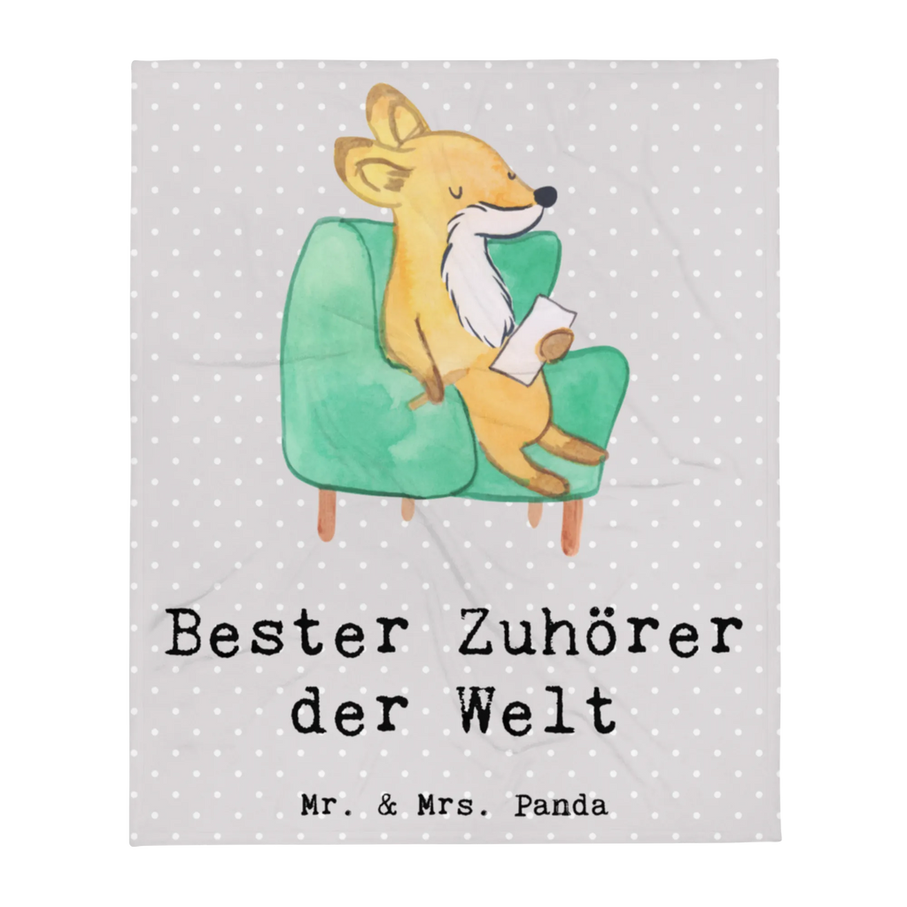 Kuscheldecke Fuchs Bester Zuhörer der Welt Sofadecke, Decke, Wolldecke, Tagesdecke, Wohndecke, für, Dankeschön, Geschenk, Schenken, Geburtstag, Geburtstagsgeschenk, Geschenkidee, Danke, Bedanken, Mitbringsel, Freude machen, Geschenktipp, Hilfe, Hilfsbereit, Zuhörer, Freund, offenes Ohr, Freundin