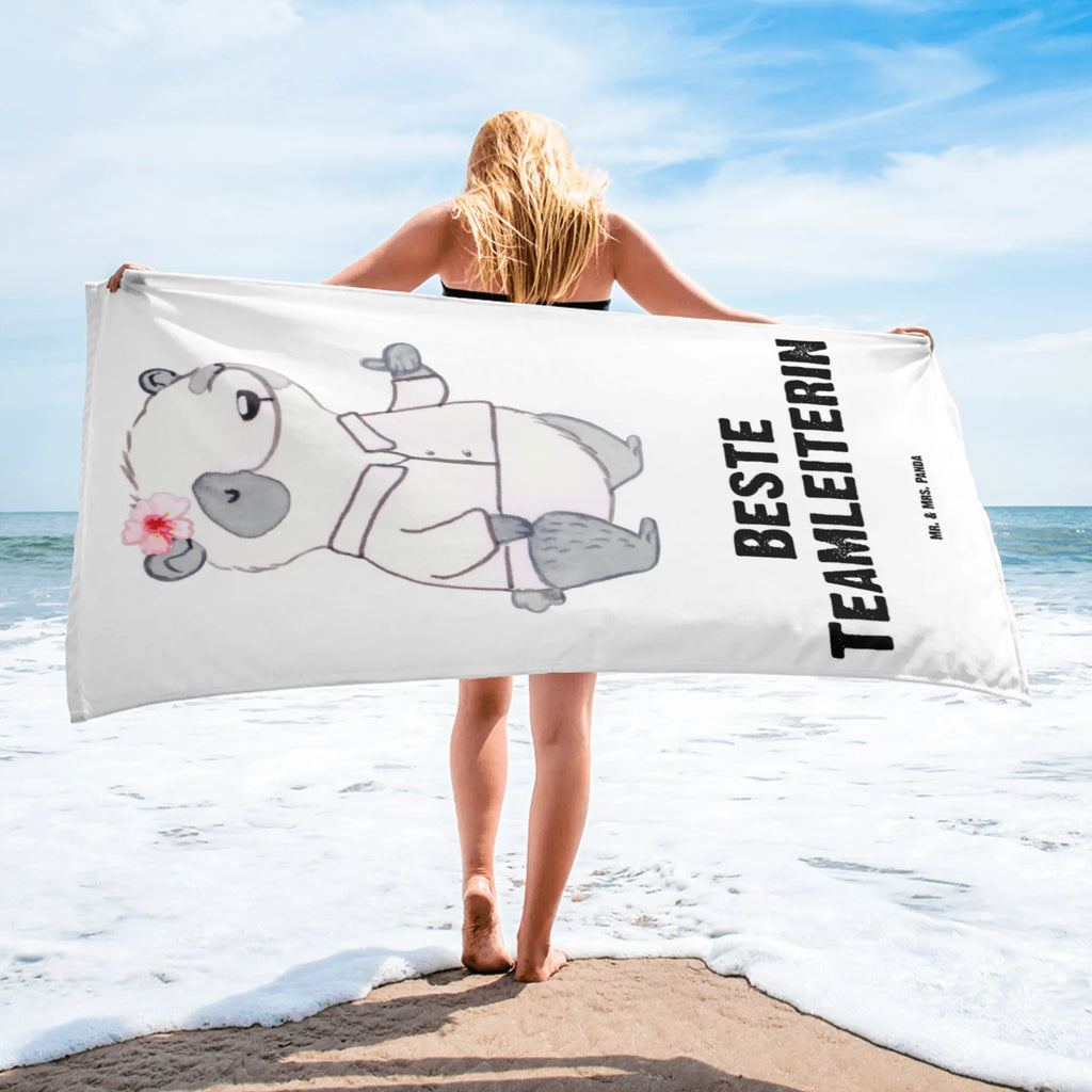 XL bath towel panda Best Team Leader large beach towel, spa towel, oversized towel, luxury bath sheet, extra large swim towel, XL bath towel, for, thank you, gift, giving, birthday, birthday present, gift idea, souvenir, make you happy, gift tip, supervisor, boss, seminar leader, farewell gift, manager, group leader, colleague, farewell, retirement, Team leader