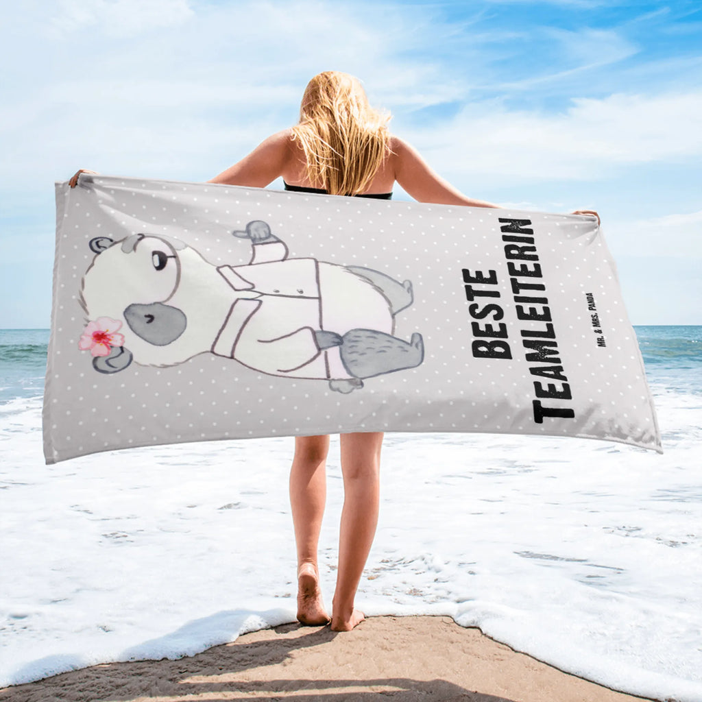 XL bath towel panda Best Team Leader large beach towel, spa towel, oversized towel, luxury bath sheet, extra large swim towel, XL bath towel, for, thank you, gift, giving, birthday, birthday present, gift idea, souvenir, make you happy, gift tip, supervisor, boss, seminar leader, farewell gift, manager, group leader, colleague, farewell, retirement, Team leader