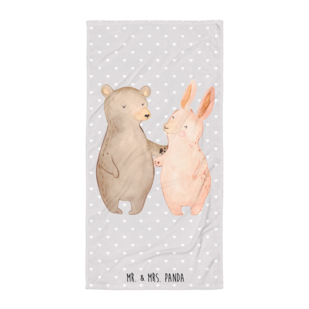 XL bath towel bear and rabbit Embrace large beach towel, extra large swim towel, spa towel, oversized towel, luxury bath sheet, XL bath towel, Love, Loving, Two, Together, Marriage, Engagement, Proposal of marriage, Love gift, gift for her, gift for him, anniversary gift, best friend, best friends, bear, rabbit, friends