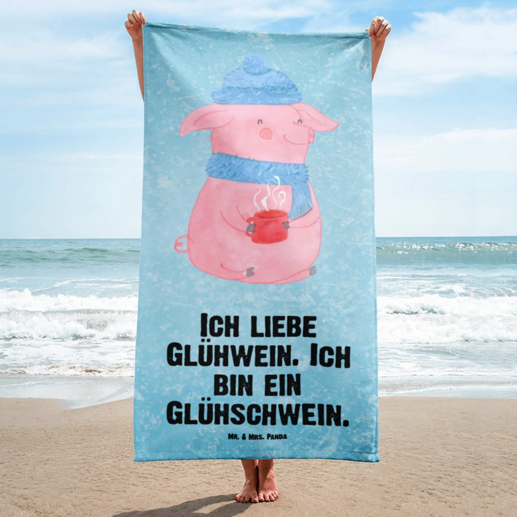 XL bath towel Pig Mulled wine extra large swim towel, XL bath towel, spa towel, large beach towel, oversized towel, luxury bath sheet, Winter, Christmas, Christmas time, snow, punch, mulled pig, mulled wine, Christmas market