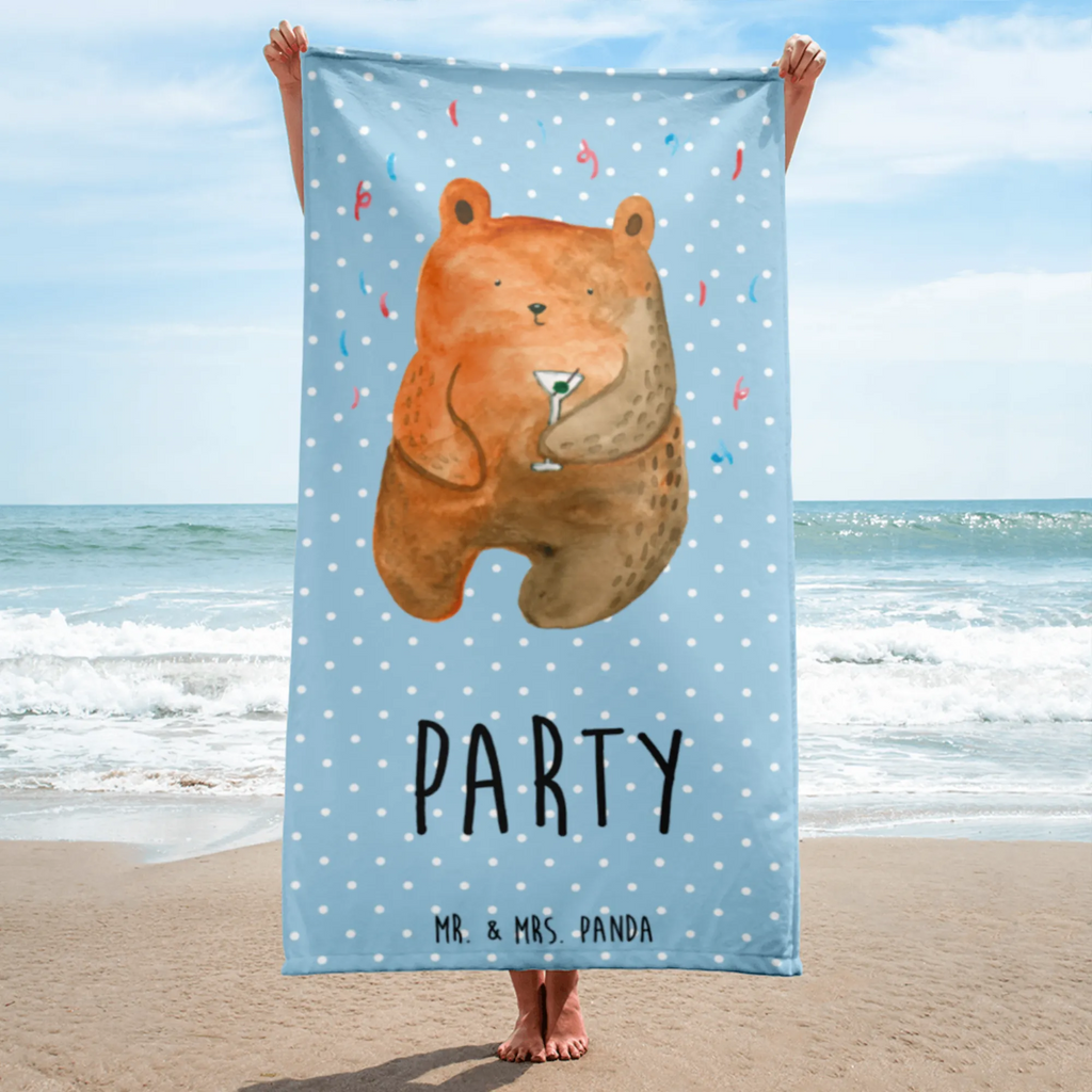 XL bath towel bear party extra large swim towel, XL bath towel, luxury bath sheet, large beach towel, spa towel, oversized towel, bear, teddy, teddy bear, cuddly toy, Funny, Celebrate, Birthday, Partying, Birthday present, Bring a present, Present, Good mood, Party