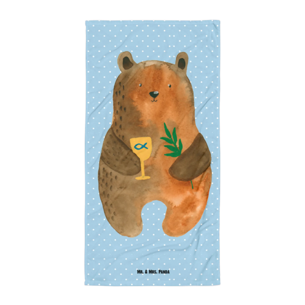 XL bath towel bear confirmation extra large swim towel, spa towel, XL bath towel, large beach towel, luxury bath sheet, oversized towel, bear, teddy, teddy bear, cuddly toy, service, confirmation, evangelic, church