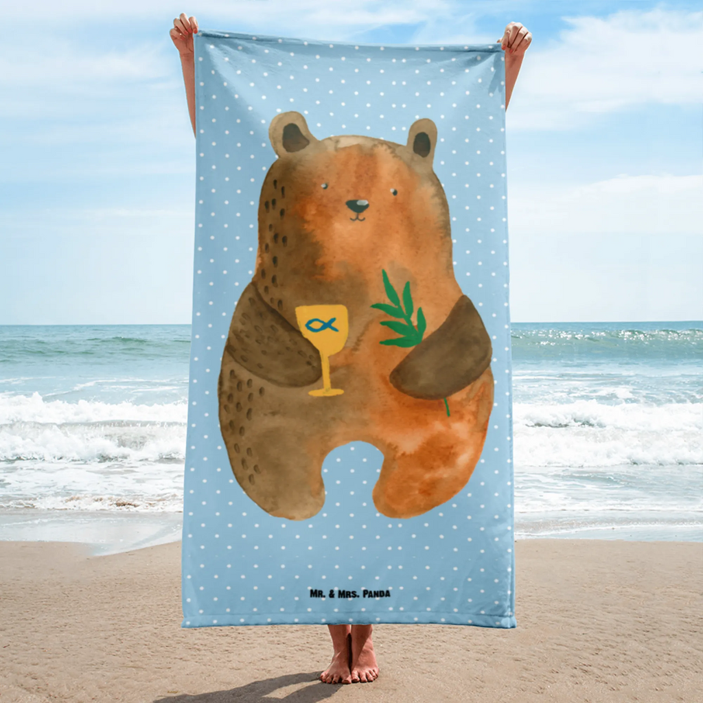 XL bath towel bear confirmation extra large swim towel, spa towel, XL bath towel, large beach towel, luxury bath sheet, oversized towel, bear, teddy, teddy bear, cuddly toy, service, confirmation, evangelic, church