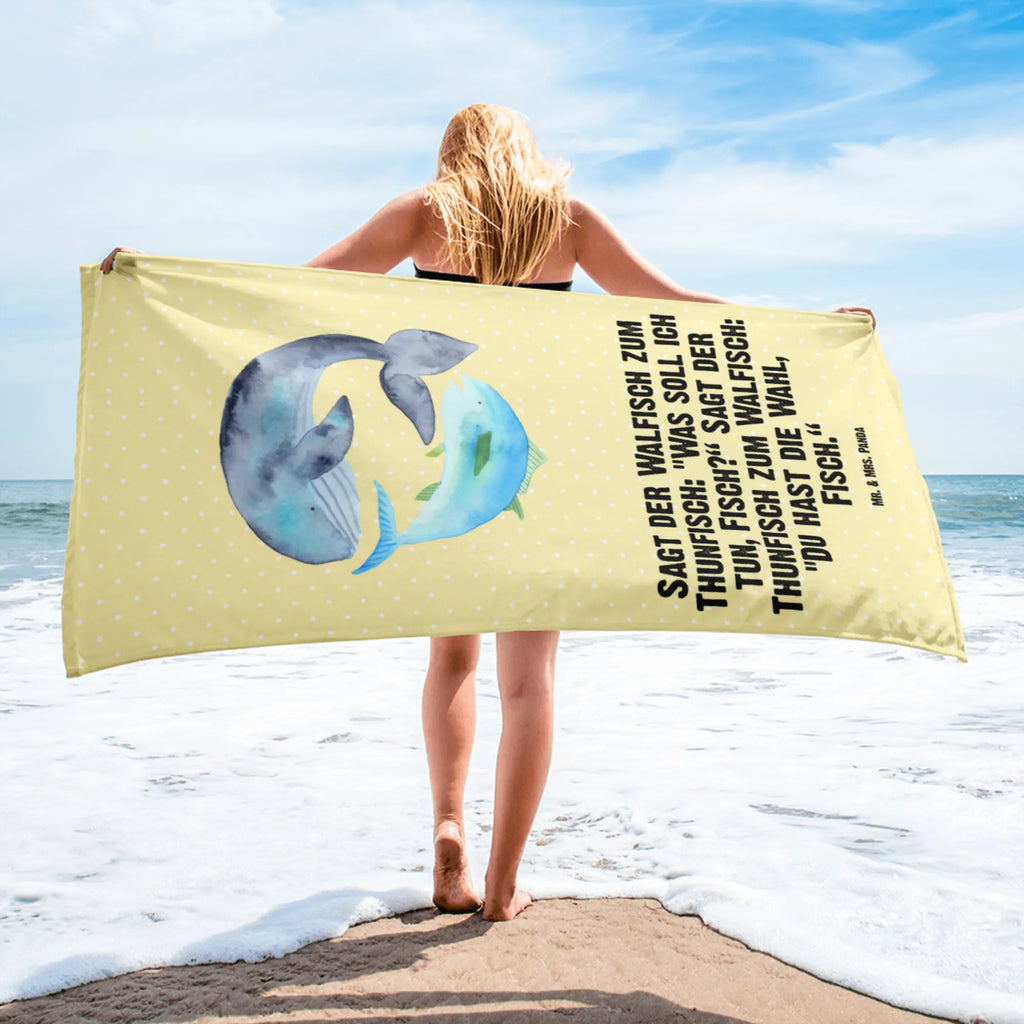 XL ręcznik kąpielowy wieloryb tuńczyk Motywy zwierzęce, dobra energia, zabawne powiedzonka, zwierzęta
