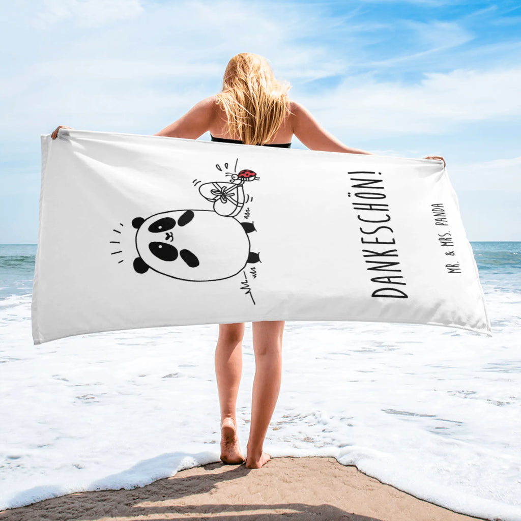 XL bath towel Panda Thank you large beach towel, extra large swim towel, luxury bath sheet, XL bath towel, spa towel, oversized towel