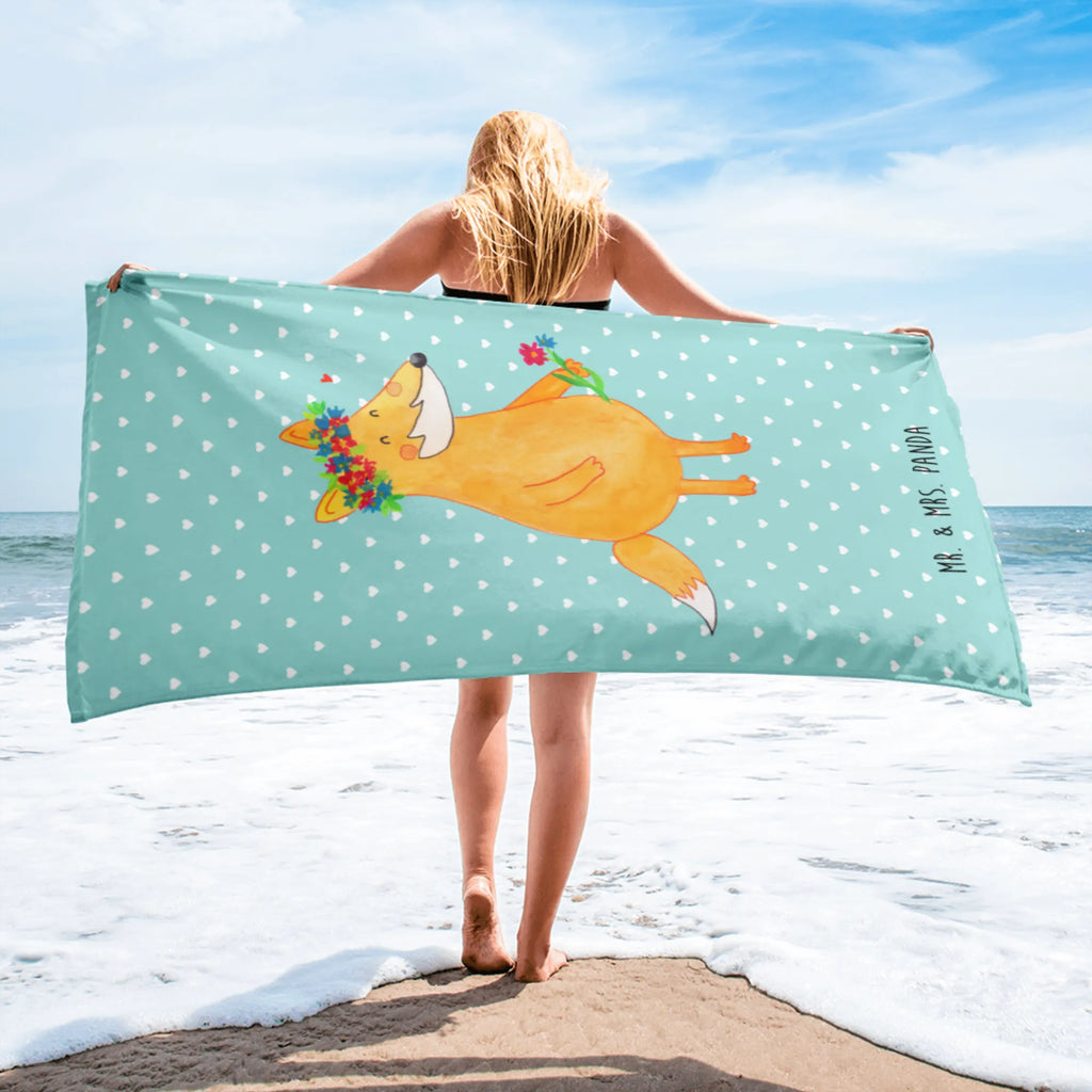 XL bath towel Fox Flower XL bath towel, oversized towel, extra large swim towel, spa towel, luxury bath sheet, large beach towel, fox, foxes, forest wildlife, clever as a fox, animal lover, joy, girlfriend, self-love, flowers, proof of love, fox girl, flower, me, girlfriends, flower girl, motivation, love