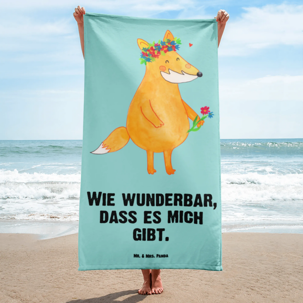 XL bath towel Fox Flower XL bath towel, oversized towel, extra large swim towel, spa towel, luxury bath sheet, large beach towel, fox, foxes, forest wildlife, clever as a fox, animal lover, joy, girlfriend, self-love, flowers, proof of love, fox girl, flower, me, girlfriends, flower girl, motivation, love