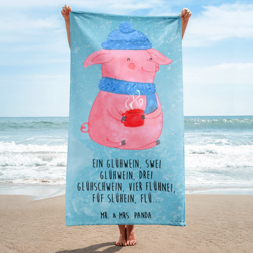 XL bath towel piggy Mulled wine oversized towel, extra large swim towel, spa towel, luxury bath sheet, XL bath towel, large beach towel, Winter, Christmas, Christmas time, snow, Christmas market, saying, mulled wine, drunk