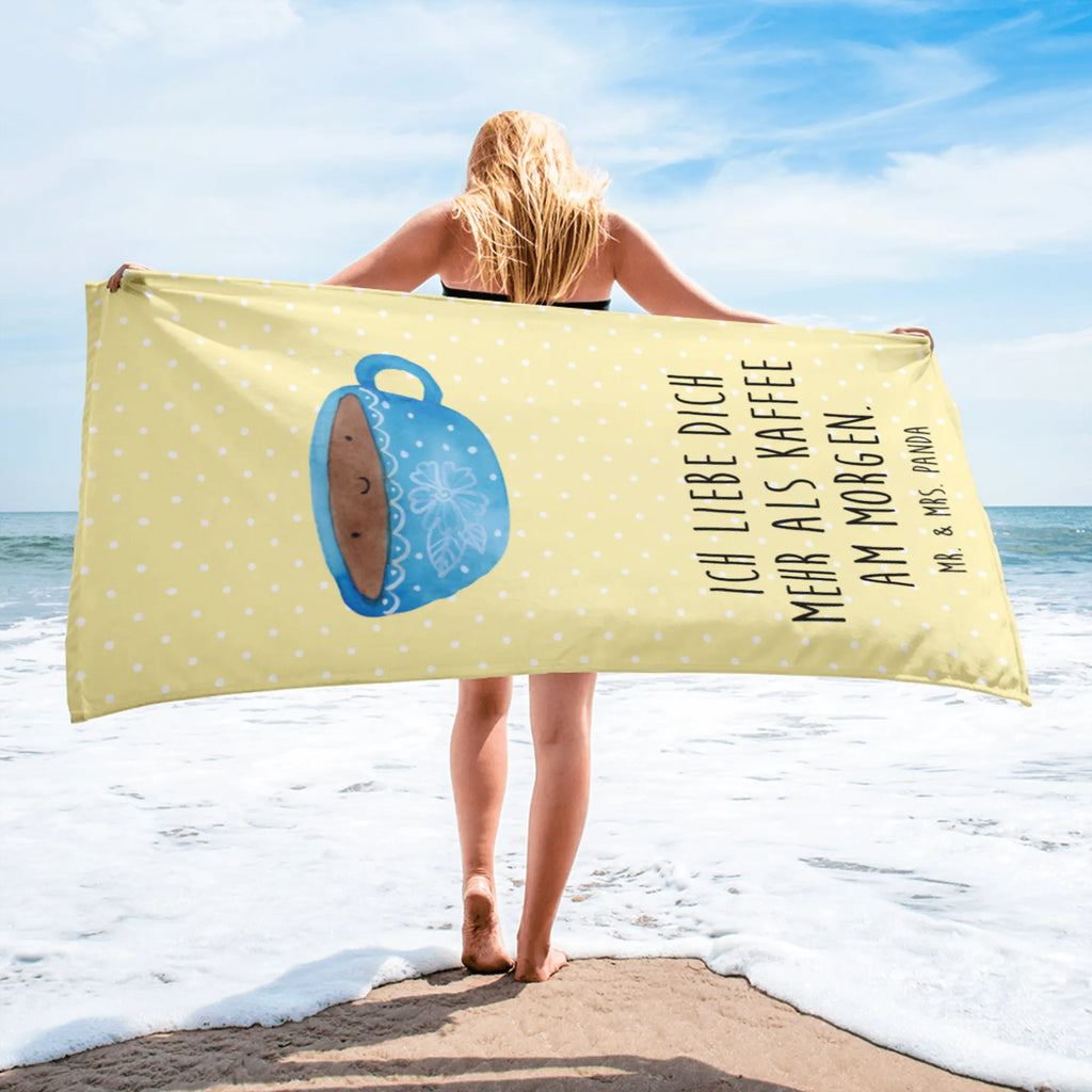 XL ręcznik kąpielowy Kawa kubek Motywy zwierzęce, dobra energia, zabawne powiedzonka, zwierzęta