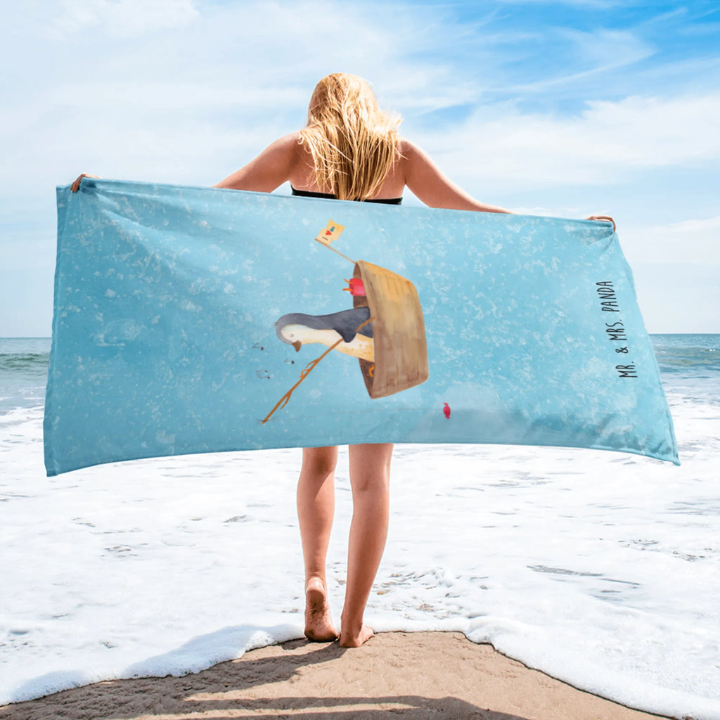 XL bath towel Penguin fishing boat luxury bath sheet, spa towel, large beach towel, oversized towel, extra large swim towel, XL bath towel, Penguin, North Pole, Winter, Penguins, gift idea heartache, motivation, separation, boat, life, fishing, new start, new beginning, divorce, fishing boat, love of life, enjoy, penguins