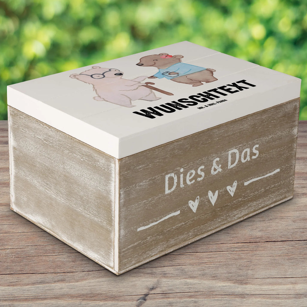 Personalizowane drewniane pudełko opiekunka osób starszych serce Zawód, Wykształcenie, Jubileusz, Pożegnanie, Emerytura, Kolega, Koleżanka, Prezent, Dawać, Pracownik, Współpracownik, Firma, Dziękuję, Dziękuję bardzo