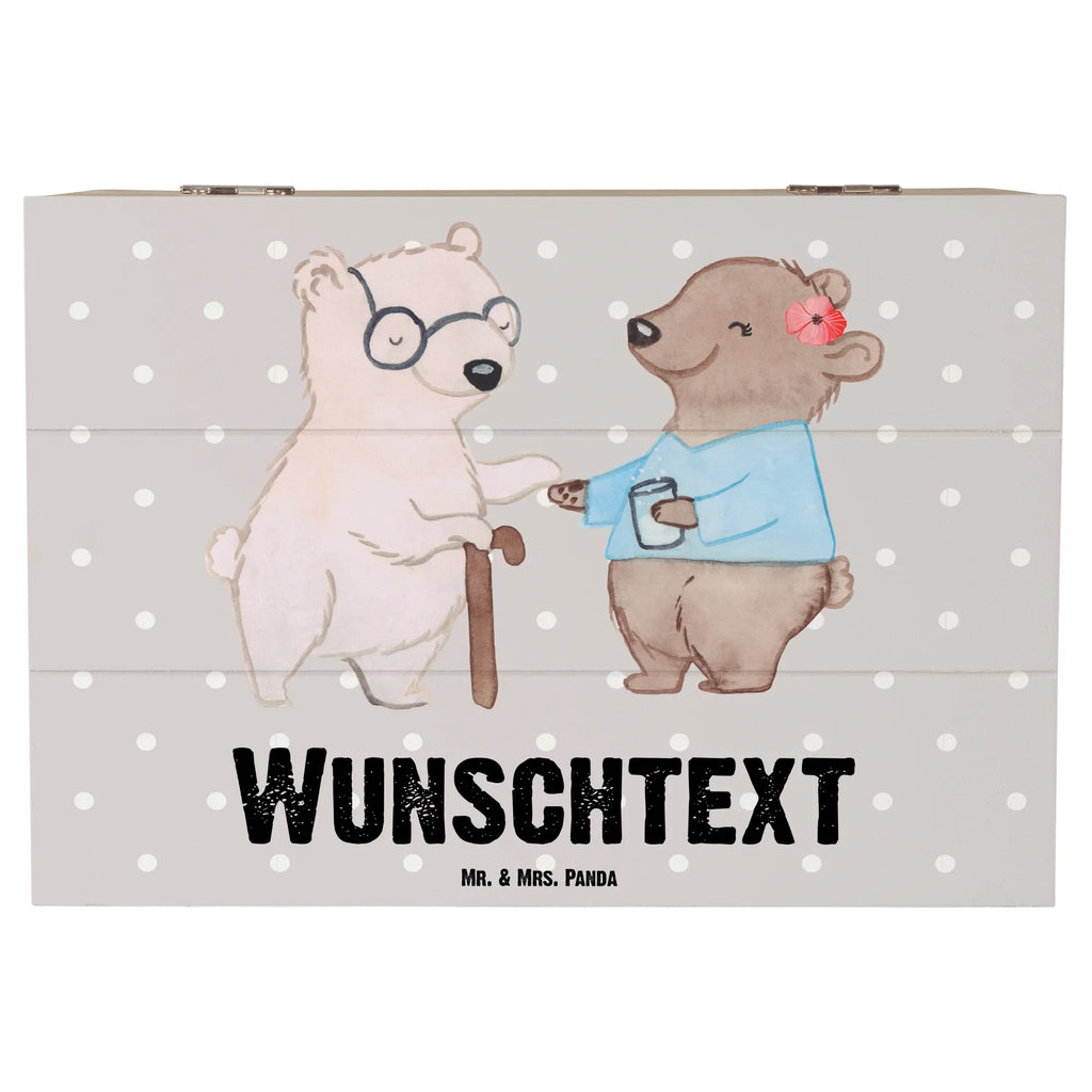 Personalizowane drewniane pudełko opiekunka osób starszych serce Zawód, Wykształcenie, Jubileusz, Pożegnanie, Emerytura, Kolega, Koleżanka, Prezent, Dawać, Pracownik, Współpracownik, Firma, Dziękuję, Dziękuję bardzo