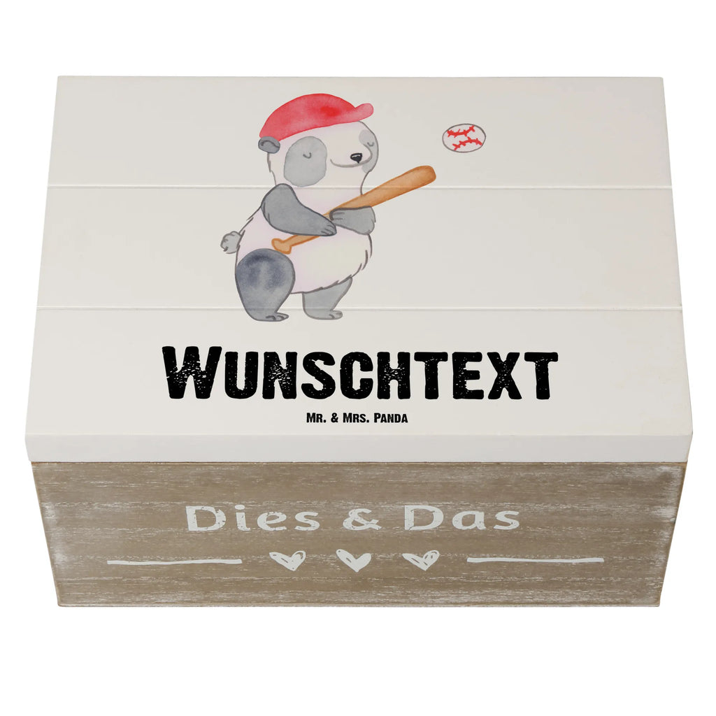 Personalizowane drewniane pudełko Panda Gra w baseball Prezent, Sport, Dyscyplina sportowa, Hobby, Darować, Dziękuję, Dzięki, Wyróżnienie, Wygrana, Sportowiec