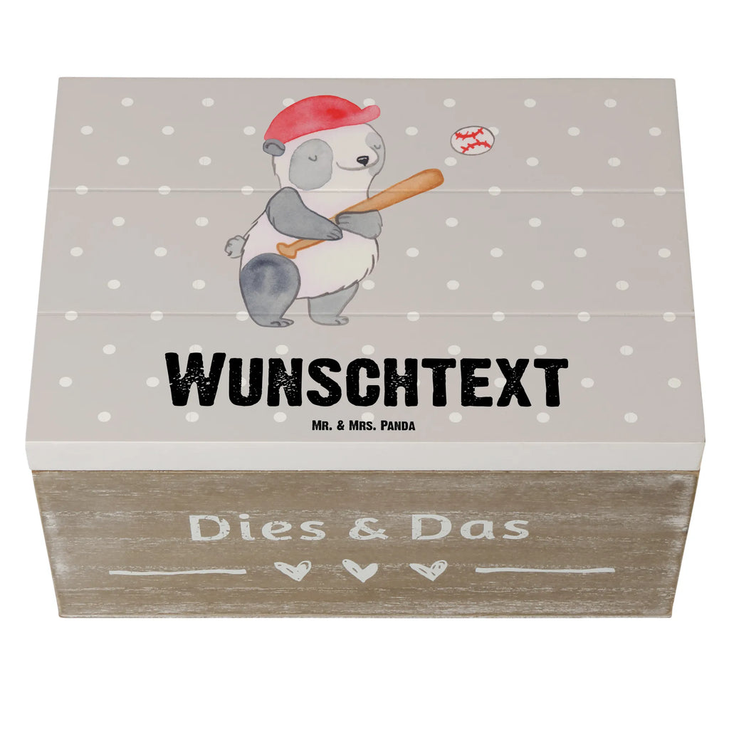Personalizowane drewniane pudełko Panda Gra w baseball Prezent, Sport, Dyscyplina sportowa, Hobby, Darować, Dziękuję, Dzięki, Wyróżnienie, Wygrana, Sportowiec