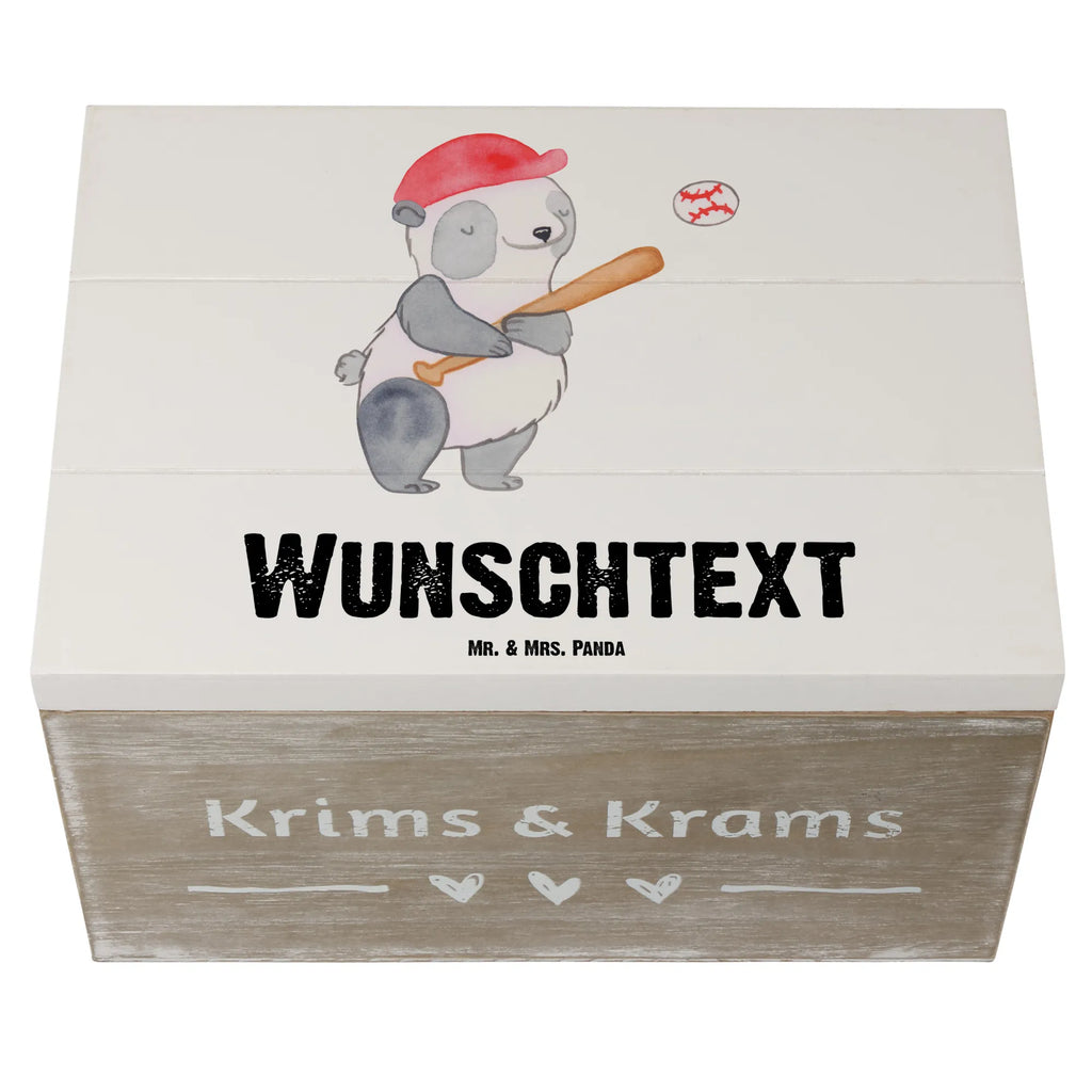 Personalizowane drewniane pudełko Panda Gra w baseball Prezent, Sport, Dyscyplina sportowa, Hobby, Darować, Dziękuję, Dzięki, Wyróżnienie, Wygrana, Sportowiec