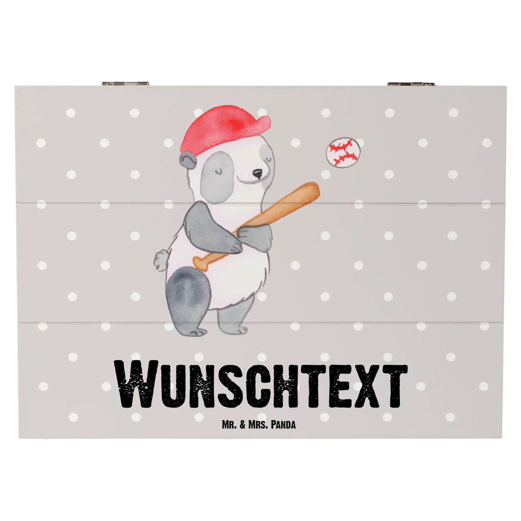 Personalizowane drewniane pudełko Panda Gra w baseball Prezent, Sport, Dyscyplina sportowa, Hobby, Darować, Dziękuję, Dzięki, Wyróżnienie, Wygrana, Sportowiec