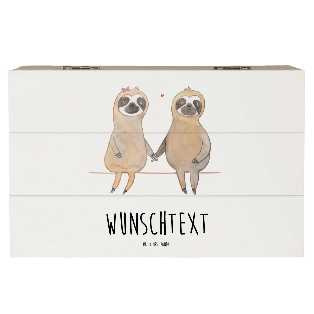 Personalised wooden chest sloth pair trend animal, lazy, relax, together, favourite animal, lovers, sloth love, engaged, in love, sloth couple