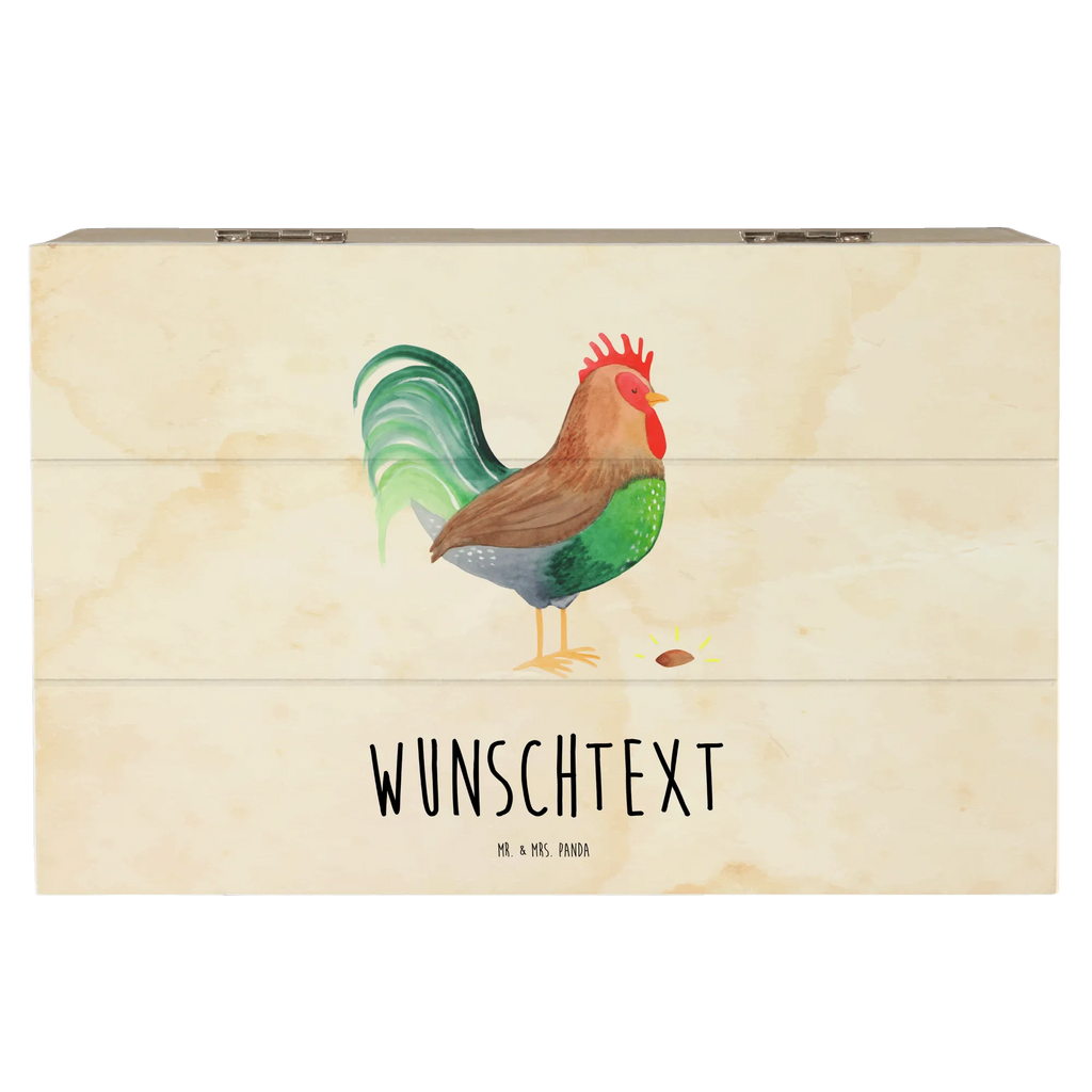 Personalizowane drewniane pudełko kogut ziarno Gospodarstwo, zwierzęta gospodarskie, rolnik, rolniczka